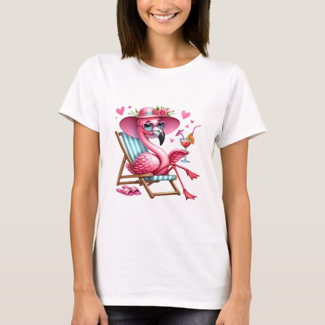 Cute Flamingo clipart T-Shirt (Front)