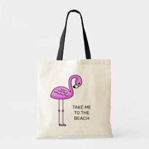 Cute Flamingo custom text tote bags