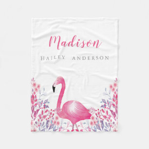 Cute Flamingo Fleece Blanket