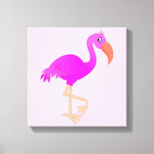 Cute Flamingo - Happy Canvas Print