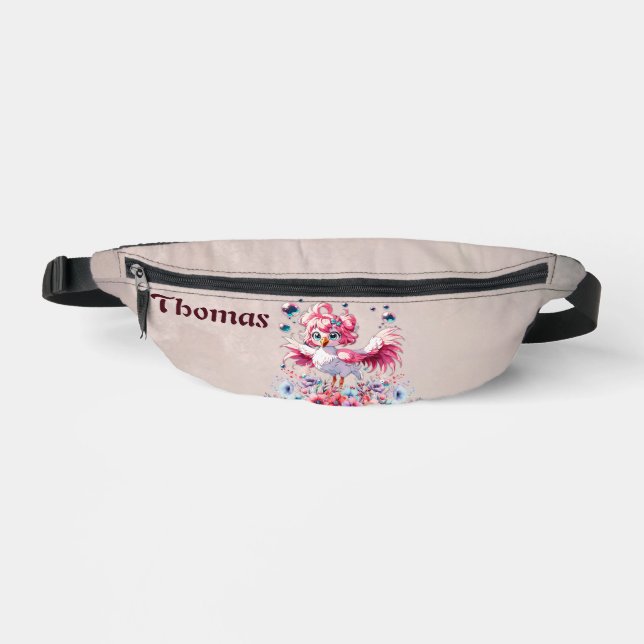 Cute flamingo in cartoon style,  fanny pack (Front)