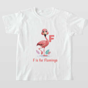 Cute Flamingo Kids T-Shirt   F is for Flamingo Alp