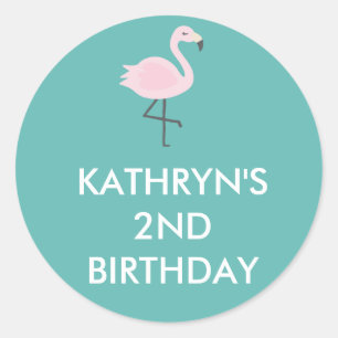 Cute Flamingo Pastel Personalized Sticker