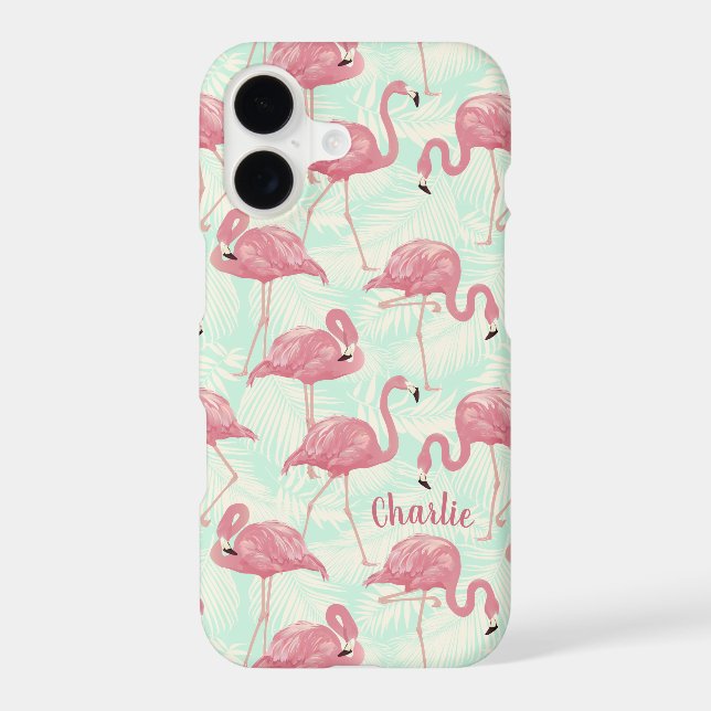 Cute Flamingo pattern custom name phone cases (Back)