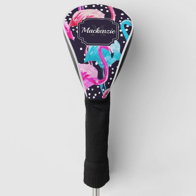 Cute Flamingo Pattern Golf Head Cover (Front)