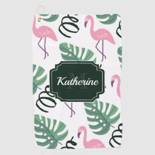 Cute Flamingo Pattern Golf Towel