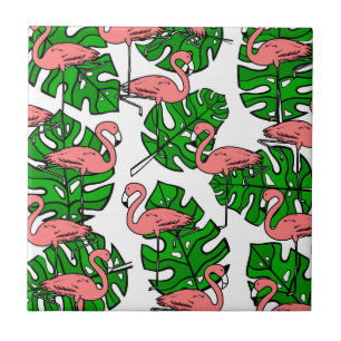 Cute Flamingo Pattern Tile