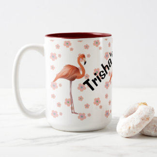 Cute flamingo personalized  Two-Tone coffee mug