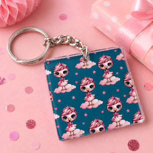 Cute Flamingo Princess Keychain