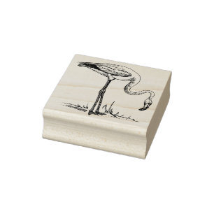 Cute Flamingo Rubber Stamp