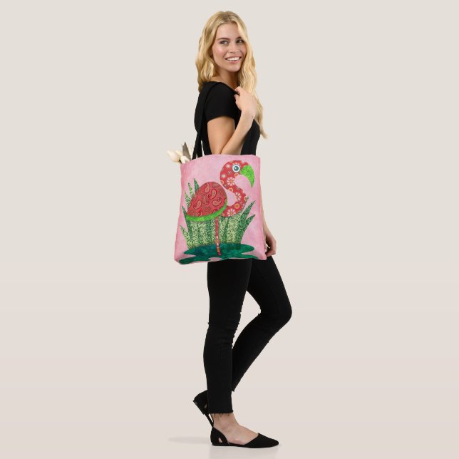 Cute Flamingo Tote Bag (On Model)