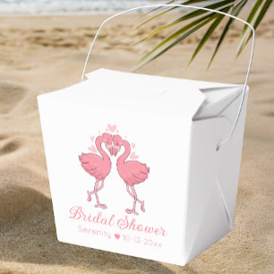 Cute Flamingo Tropical Pink Hawaiian Bridal Shower Favor Box