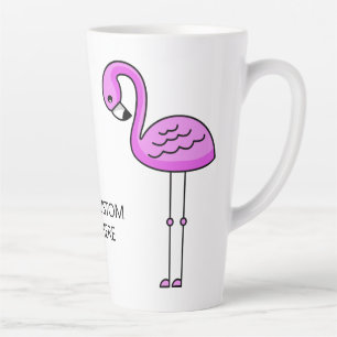 Cute Flamingos custom text Latte mug