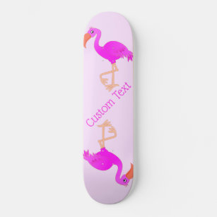 Cute Flamingos - Happy - Add Your Text / Name Skateboard