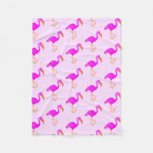 Cute Flamingos - Happy Fleece Blanket