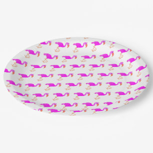 Cute Flamingos - Happy Party Paper Plate