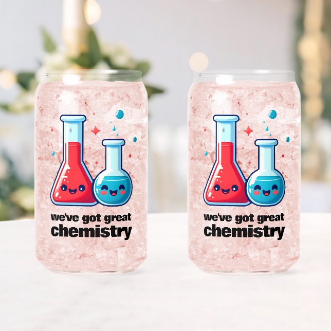 Cute Flask & Tube We've Got Great Chemistry Can Glass (Insitu (Wedding))