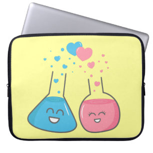 Cute flasks in love, we've got chemistry laptop sleeve