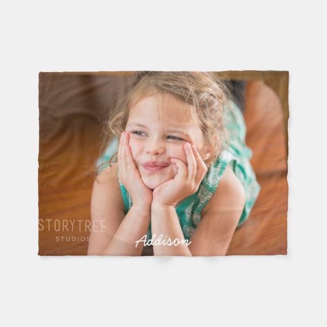 Cute Fleece Blanket With Photo (Front (Horizontal))