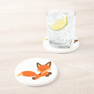 Cute Fleet Cartoon Fox Coaster