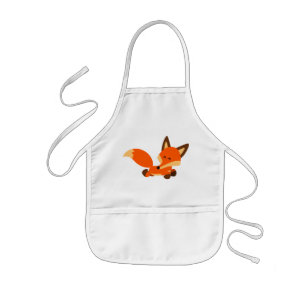 Cute Fleet Cartoon Fox Kids Apron