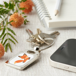 Cute Fleet Cartoon Fox Metal Keychain