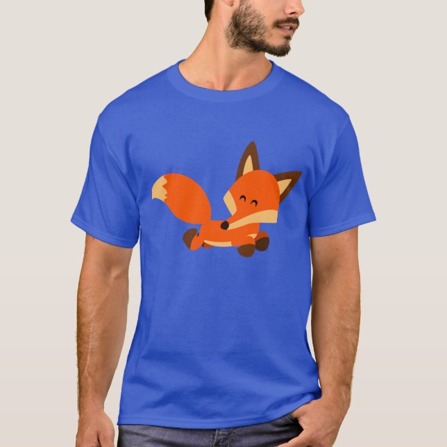 Cute Fleet Cartoon Fox T-Shirt (Front)