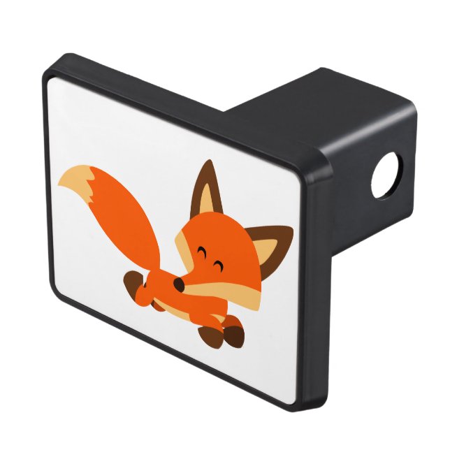 Cute Fleet Cartoon Fox Trailer Hitch Cover (Top Right)
