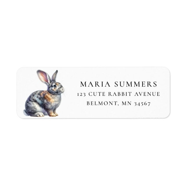 Cute Flemish Giant Rabbit Return Address Label (Front)