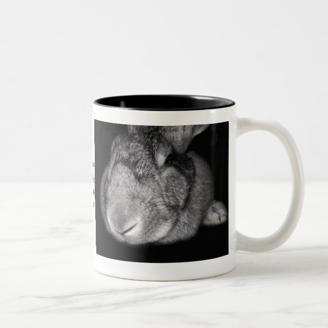 Cute Flemish Giant Some Bunny Loves You! Two-Tone Coffee Mug (Right)