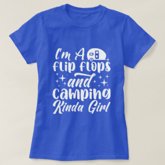 Cute flip flops camping word art T-Shirt