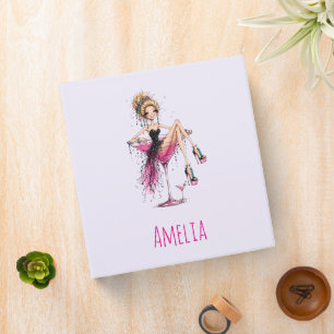 Cute Flirty Girl in a Martini Glass Binder