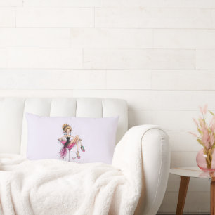 Cute Flirty Girl in a Martini Glass Lumbar Pillow