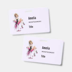 Cute Flirty Lady in a Martini Glass Badge