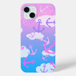 Cute Floating Anchors Coloful Pastel iPhone 15 Mini Case