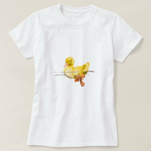 Cute Floating Duck T-Shirt (Design Front)