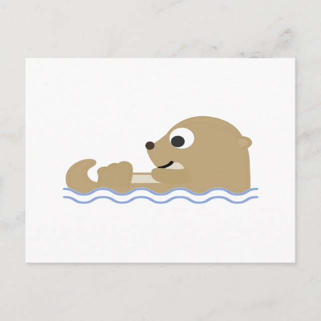 Cute Floating Otter Postcard (Front)