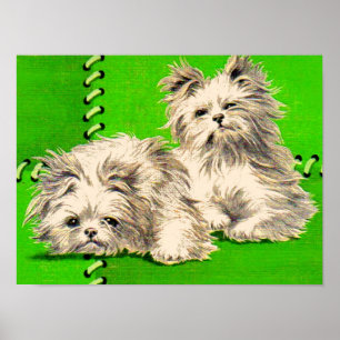 cute floofy dogs poster