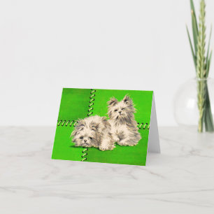 cute floofy dogs print note card