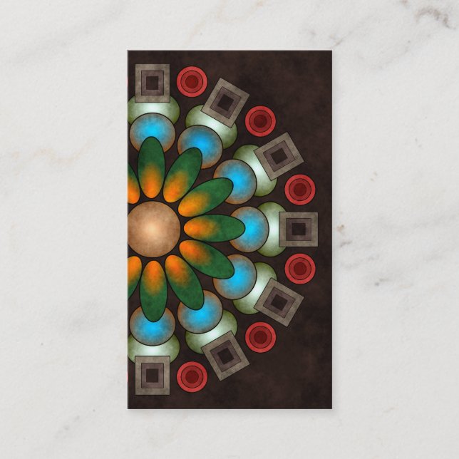 Cute Floral Abstract Vector Art Business Card (Front)