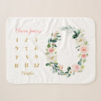 Cute Floral Baby Girl Milestone Monthly Baby