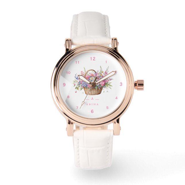 Cute Floral basket personalised eWatch Watch (Front)