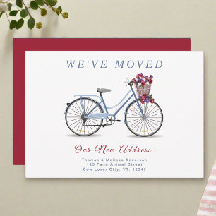 Cute Floral Bicycle l We've Moved New Address Announcement