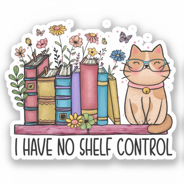 Cute Floral Books and Cat Classic (Front)