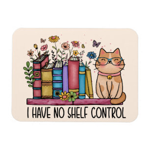 Cute Floral Books and Cat Magnet