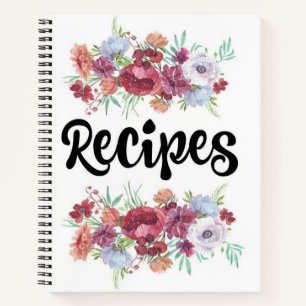 Cute Floral bordered recipe Notebook