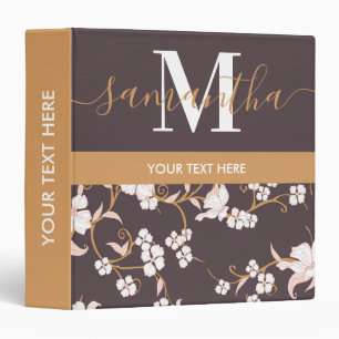 Cute Floral Calligraphy Binder