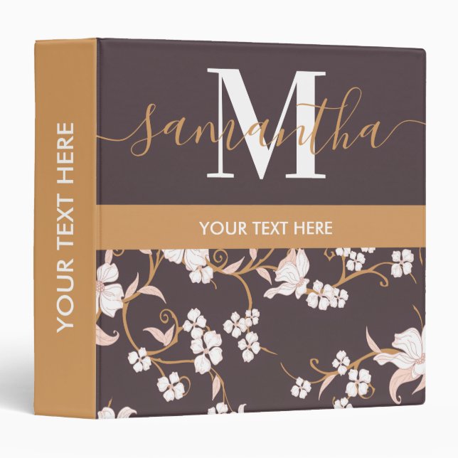 Cute Floral Calligraphy Binder (Front/Spine)