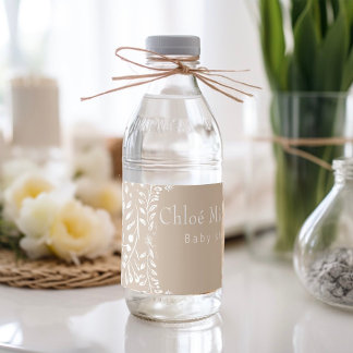 cute floral  cielto lindo  baby shower  water bottle label