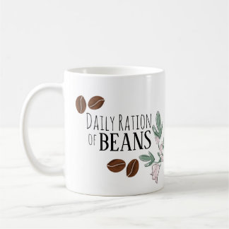Cute Floral Coffee Daily Ration of Beans Coffee Mug